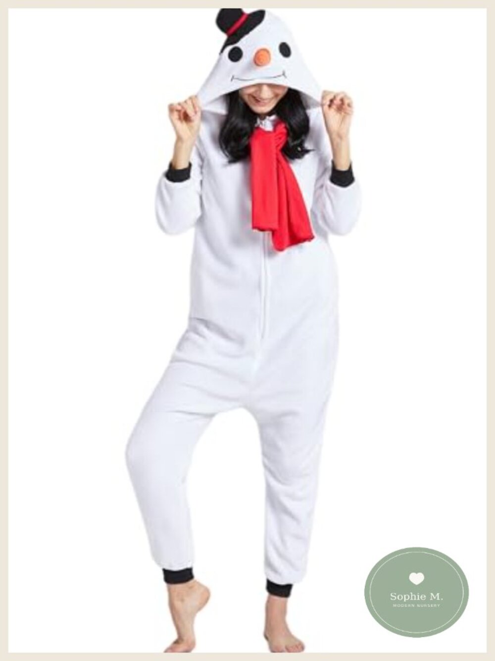 Adult Snowman Onesie Pajamas Cosplay Halloween Costume